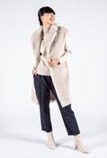 Pamela Scott  Sleeveless Borg Coat in Beige | Pamela Scott, Beige / 40 image