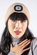 PS Accessories LED Torch Beanie Hat in Ruby | Pamela Scott, Beige / Free Size image
