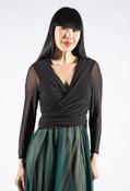 Harper Sheer Tie Cardigan | Pamela Scott, Black / S