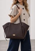 Peony Winged Shopper Bag, Brown / F/S image