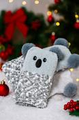 Chenille Bed Socks, Grey / F/S
