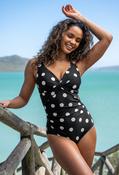 Indonesia Front Twist Swimsuit, Black/White / 10 image