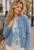 Knit Cadigan With Patch Pockets, Faded Blue / 40 image