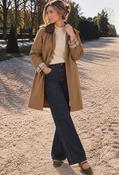 Corduroy Collar Coat, Camel / S image