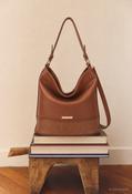 Laurel Bucket Hobo Bag, Tan / F/S image