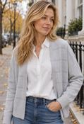 Fine Knit Cardigan, Sliver / 40 image
