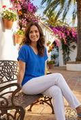Onara Crochet Trim Top, Royal Blue / 10 image