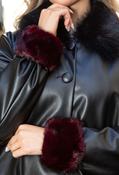 Faux Fur Cuffs, Burgundy / One