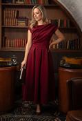 Betty Asymmetric Midi Dress, Wine / 16