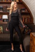 Embellished Mesh Cape Top