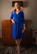 Faux Wrap Dress, Royal Blue / 20
