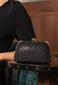 Diamante Clutch Bag, Black / F/S