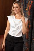 Cowl Neck Satin Blouse, Cream / L