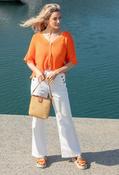 Cropped Knit Cardigan, Orange / F/S