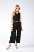 Wide Leg Belted Jumpsuit, Black / L image