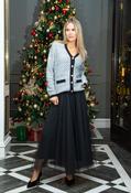 Designer Inspired Knit Cardigan, Grey / L/XL image