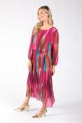 Riva Plisse Pleated Pop Over Dress, Pink Mix / F/S image