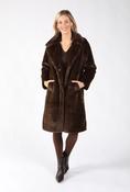 Faux Fur Coat, Chocolate / S image