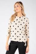 Fine Knit Polka Dot Top, Beige/Black / 16