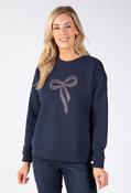 Lasso Diamante Bow Jumper, Navy / 10 image