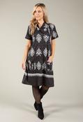Fine Knit Cowl Neck Dress, Dark Grey / M image