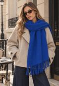 Cashmere Blend Scarf, Royal Blue / F/S image