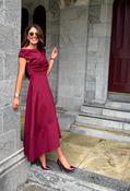 Florie Frill Wrap Maxi Dress, Wine / 8