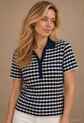 Striped Polo Top, Dark Blue/Cream / 38 image