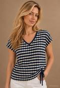 Betty Barclay Short Sleeve Shirt, Dark Blue/Cream / 38 image