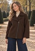 Asymmetrical Zip Jacket, Chocolate / F/S image