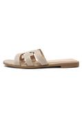 The Shoe Room Beige Flat Slide | Pamela Scott, Beige / 36 image