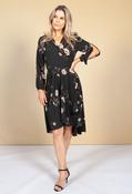 The Trend Room Blossom High-Low Wrap Dress | Pamela Scott, Black / 8 image