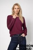 Diamante Detail Knit Jumper, Bordeaux / 44