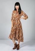 The Trend Room Leopard Print Tiered Shirt Dress In Brown | Pamela Scott, Multicolour / S image