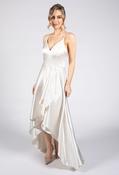 The Trend Room Vanilla Satin Gown | Pamela Scott, White / 8 image