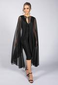 R and M Richard Black Chiffon Cape | Pamela Scott, Black / L