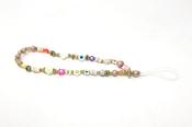 PS Accessories Multicoloured bead phone charm in Green | Pamela Scott, Beige / Free Size