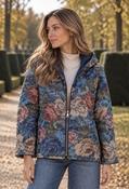 Floral Quilted Jacket, Blue Mix / F/S image