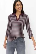 Cleo Ribbed Polo Top, Burgundy / 36 image