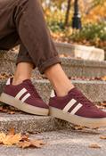 Platform Sole Striped Trainer, Wine / 39 image
