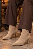 Faux Suede Kitten Boot, Beige / 41