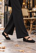 Faux Suede Ballerina, Black / 39 image