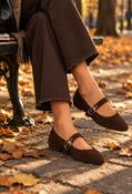 Faux Suede Ballerina, Brown / 37 image