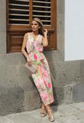 Plisse Pleated Sleeveless Dress, Pink Mix / 20 image