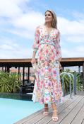 Butterfly Print Midi Dress, Pink Mix / 8 image