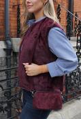 Faux Suede Crossbody Bag, Wine / F/S image