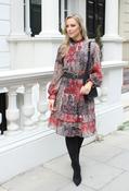 Robella Paisley Belted Dress, Burgundy / 16 image