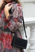 Faux Suede Studded Bag, Black / F/S image