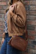 Crossbody Faux Leather Bag, Camel / F/S image