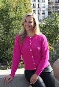 Goldy Cable Knit Cardigan, Fushia / 10